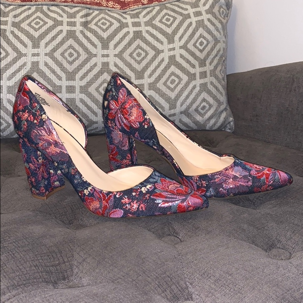 Nine West Floral Block Heel